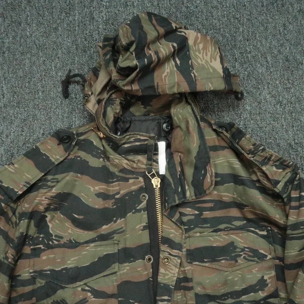 Rothco Jacket Men Large Brown Black Green Tiger Stripe Camo M65 Field‎ Military